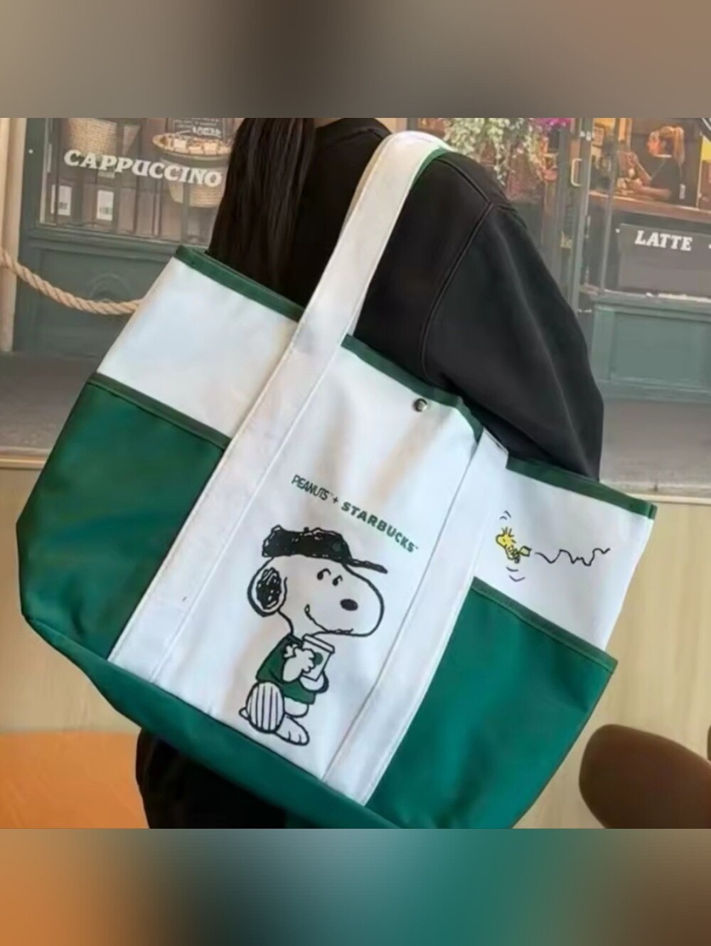 Snoopy X Starbucks Collab Canvas Tote